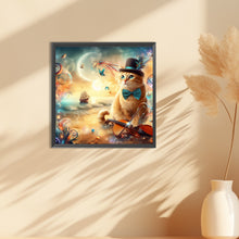 Load image into Gallery viewer, Diamond Painting - Full Round - Kitten in top hat and violin (30*30CM)