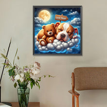 Load image into Gallery viewer, Diamond Painting - Full Round - Good night bear and puppy (30*30CM)