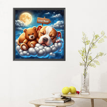 Load image into Gallery viewer, Diamond Painting - Full Round - Good night bear and puppy (30*30CM)