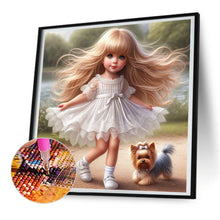 Load image into Gallery viewer, Diamond Painting - Full Round - girl and puppy (30*30CM)