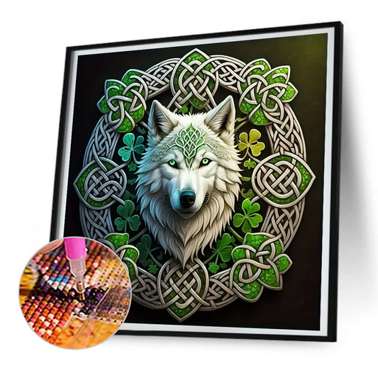 Diamond Painting - Full Round - mandala wolf (30*30CM)