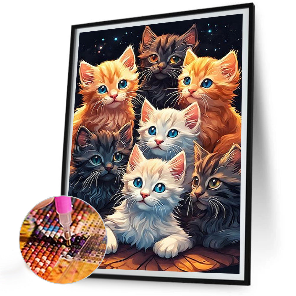 Diamond Painting - Full Round - cute cat (30*40CM)