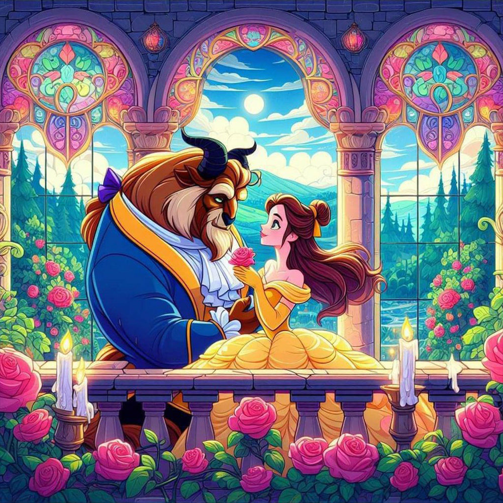 Diamond Painting - Full Round - beauty and the beast (50*50CM