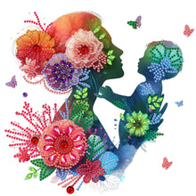 Load image into Gallery viewer, Diamond Painting - Partial Special Shaped - Mother and child silhouette (30*30CM)