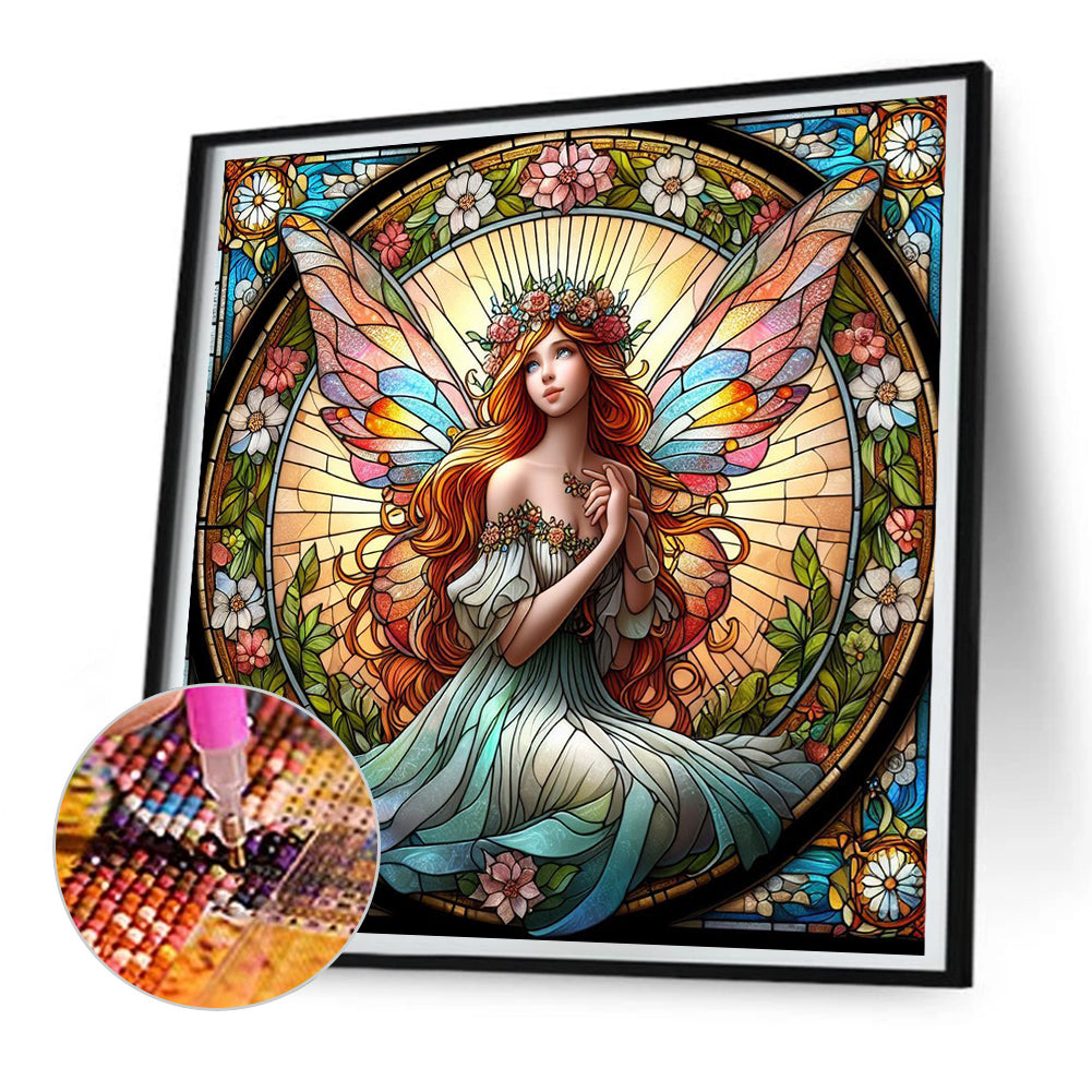 Diamond Painting - Full Round - glass art fairy (30*30CM)