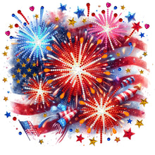 Load image into Gallery viewer, Diamond Painting - Partial Special Shaped - American flag fireworks (30*30CM)
