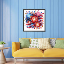 Load image into Gallery viewer, Diamond Painting - Partial Special Shaped - American flag fireworks (30*30CM)