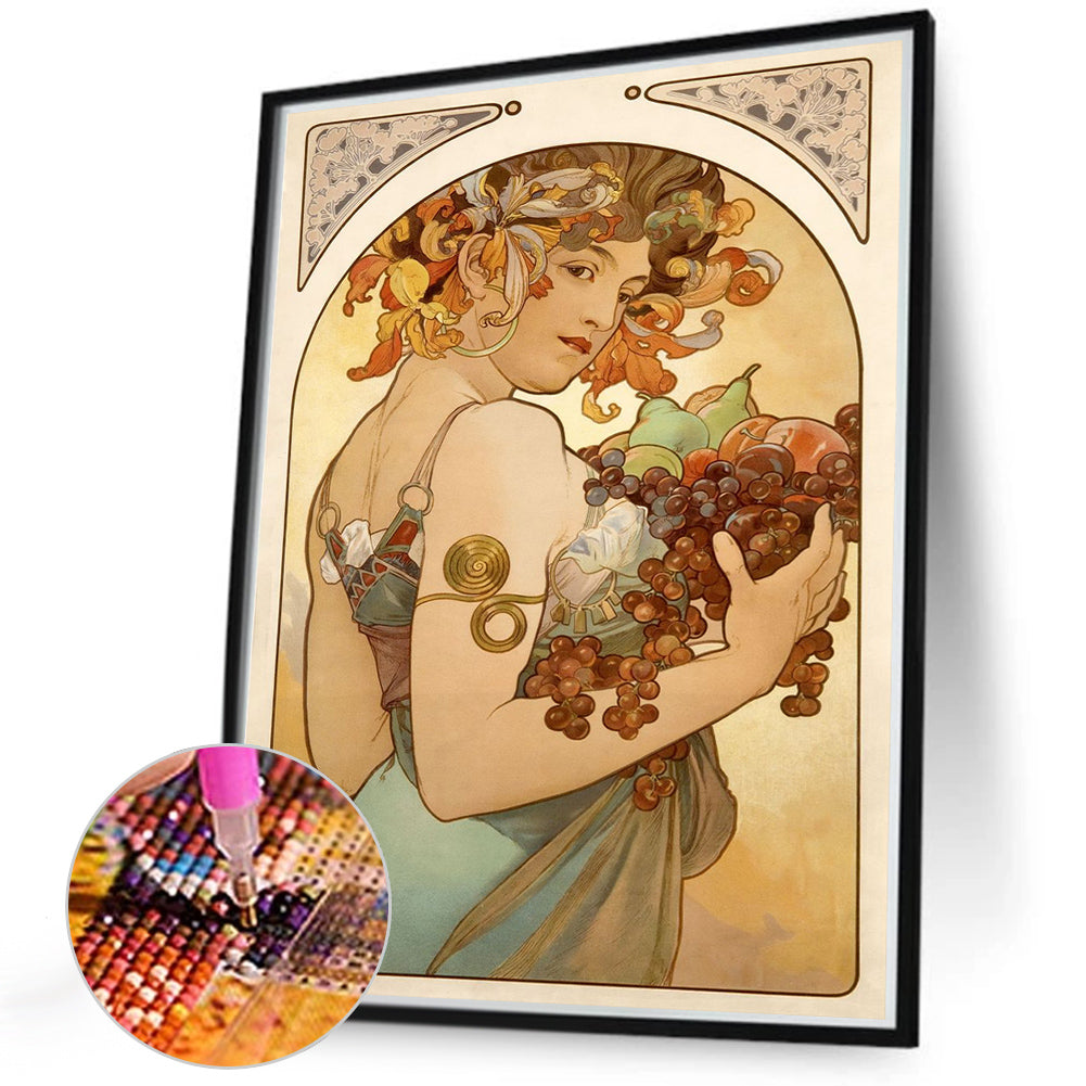 Diamond Painting - Full Round - woman holding flowers (40*50CM)