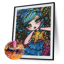 Load image into Gallery viewer, Diamond Painting - Full Round - peacock girl (40*50CM)
