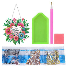 Load image into Gallery viewer, Mother Day Wreath Single-Side Diamond Art Hanging Pendant for Home Wall Decor