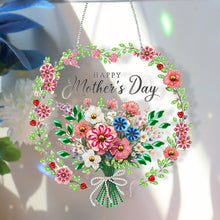 Load image into Gallery viewer, Mother Day Wreath Single-Side Diamond Art Hanging Pendant for Home Wall Decor