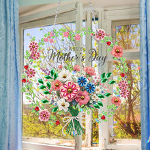 Load image into Gallery viewer, Mother Day Wreath Single-Side Diamond Art Hanging Pendant for Home Wall Decor