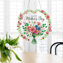 Load image into Gallery viewer, Mother Day Wreath Single-Side Diamond Art Hanging Pendant for Home Wall Decor