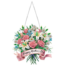 Load image into Gallery viewer, Mother Day Wreath Single-Side Diamond Art Hanging Pendant for Home Wall Decor