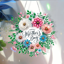Load image into Gallery viewer, Mother Day Wreath Single-Side Diamond Art Hanging Pendant for Home Wall Decor