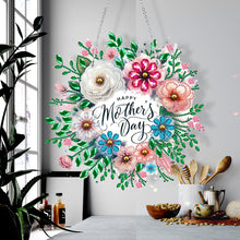 Load image into Gallery viewer, Mother Day Wreath Single-Side Diamond Art Hanging Pendant for Home Wall Decor