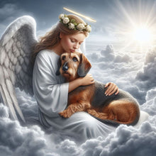 Load image into Gallery viewer, Diamond Painting - Full Round - angel and dog (30*30CM)