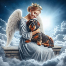 Load image into Gallery viewer, Diamond Painting - Full Round - angel and dog (30*30CM)