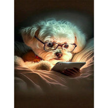 Load image into Gallery viewer, Diamond Painting - Full Round - reading puppy (45*60CM)