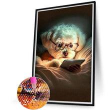 Load image into Gallery viewer, Diamond Painting - Full Round - reading puppy (45*60CM)