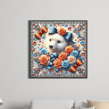 Load image into Gallery viewer, Diamond Painting - Full Round - flowers white bear (30*30CM)