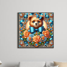 Load image into Gallery viewer, Diamond Painting - Full Round - flowers brown bear (30*30CM)