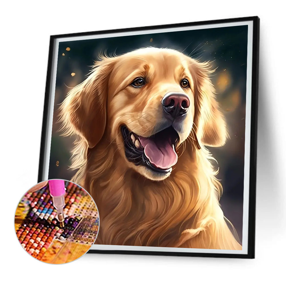 Diamond Painting - Full Round - golden retriever dog (30*30CM)