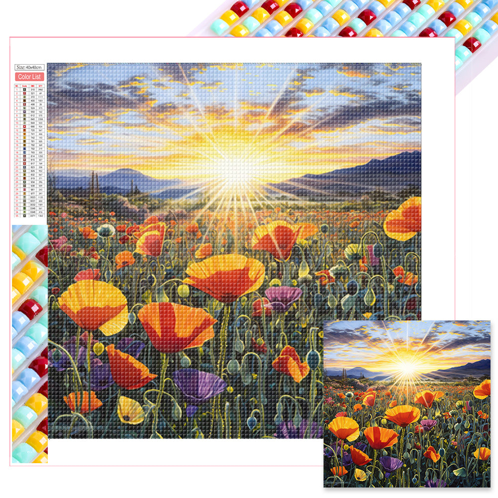 Diamond Painting - Full Square - Poppy flower sea (40*40CM)