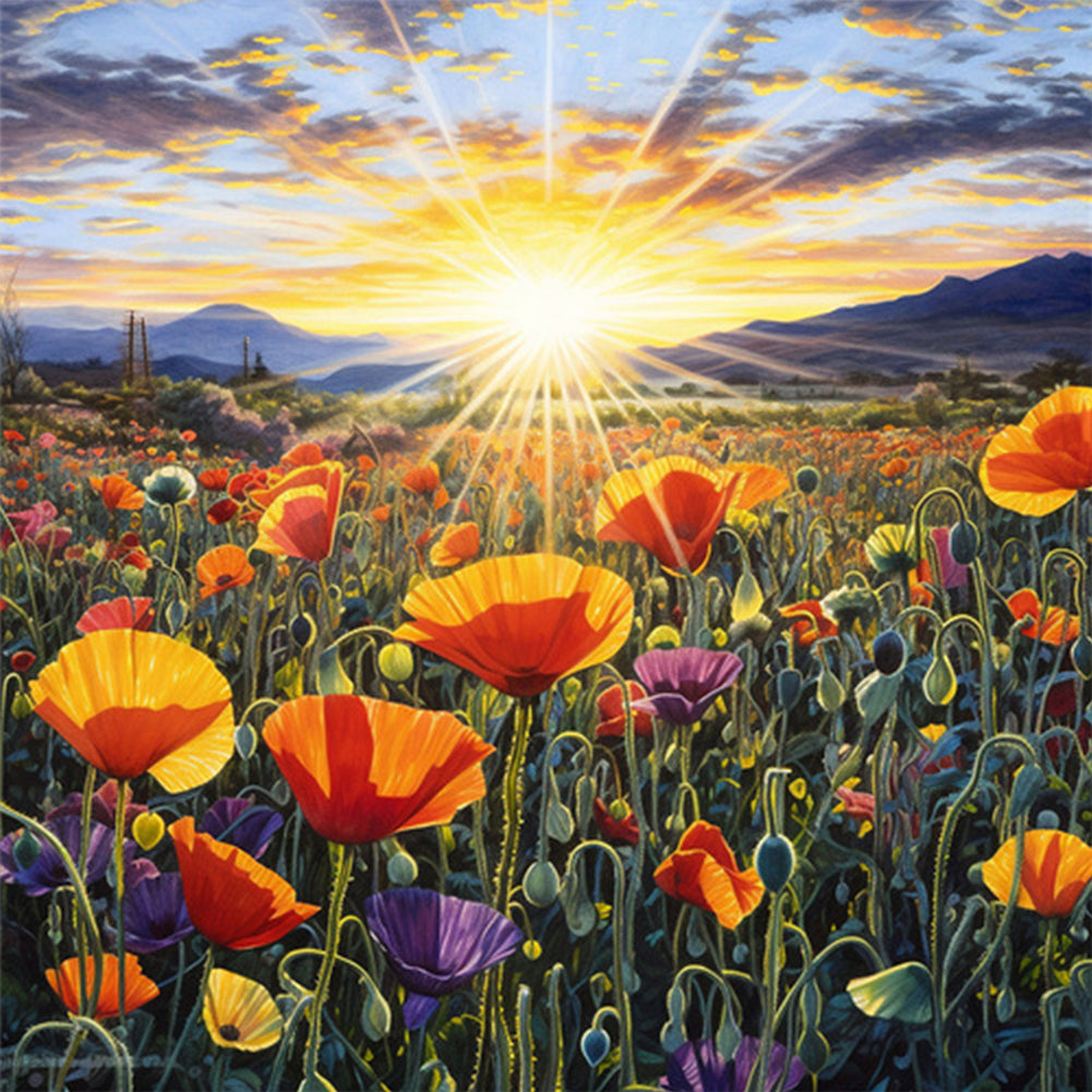 Diamond Painting - Full Square - Poppy flower sea (40*40CM)