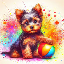 Load image into Gallery viewer, Diamond Painting - Full Round - Ball with Yorkshire Terrier (30*30CM)