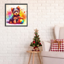 Load image into Gallery viewer, Diamond Painting - Full Round - Ball with Yorkshire Terrier (30*30CM)