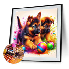 Load image into Gallery viewer, Diamond Painting - Full Round - Ball with two shepherd dogs (30*30CM)