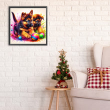 Load image into Gallery viewer, Diamond Painting - Full Round - Ball with two shepherd dogs (30*30CM)
