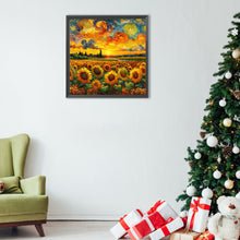 Load image into Gallery viewer, Diamond Painting - Full Round - Color lead painting of sunflower field (40*40CM)