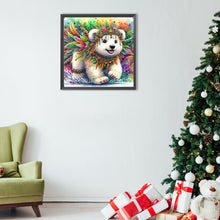 Load image into Gallery viewer, Diamond Painting - Full Round - Indian colored feather white bear (40*40CM)