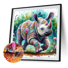 Load image into Gallery viewer, Diamond Painting - Full Round - Indian colorful rhinoceros (40*40CM)