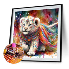 Load image into Gallery viewer, Diamond Painting - Full Round - Indian white lion with colorful feathers (40*40CM)
