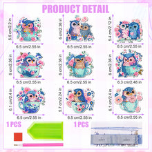Load image into Gallery viewer, 10 Pcs Full Drill Diamond Painting Magnets Refrigerator for Adults Kids (Owl)