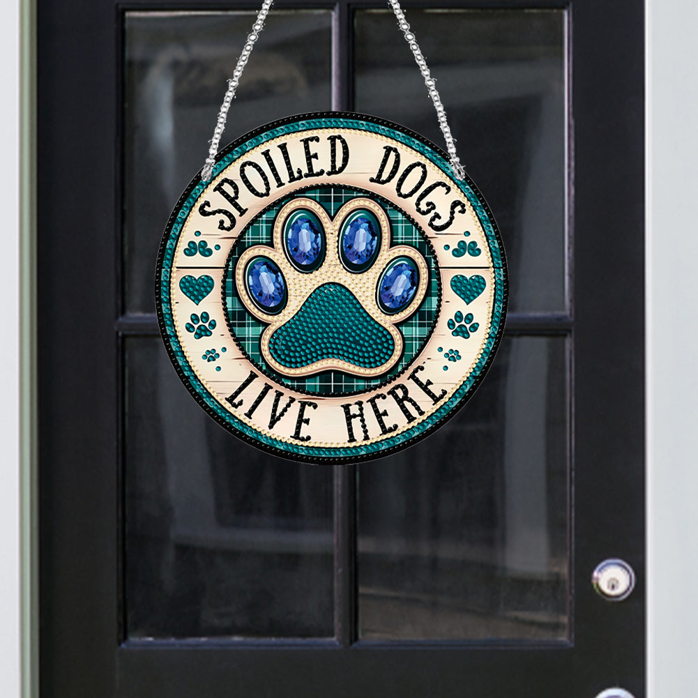 Acrylic Suncatcher Window Door Sign Hanging Decor Garden Decor (Spoiled Dog)