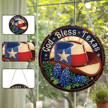 Load image into Gallery viewer, Acrylic Suncatcher Window Door Sign Hanging Decor Garden Decor (God Bless Texas)