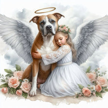Load image into Gallery viewer, Diamond Painting - Full Round - Angel dog and baby (30*30CM)