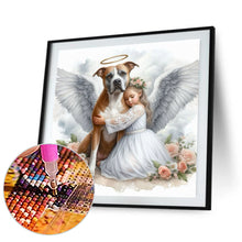 Load image into Gallery viewer, Diamond Painting - Full Round - Angel dog and baby (30*30CM)