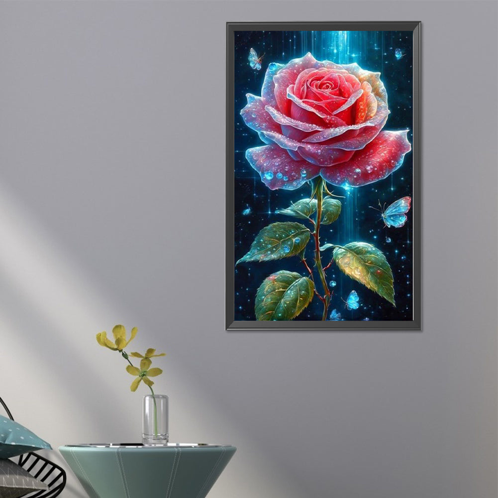 AB Diamond Painting - Full Round - water drop rose (40*65CM)