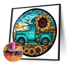 Load image into Gallery viewer, Diamond Painting - Full Round - Round brand sunflower classic car (30*30CM)