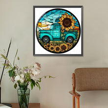 Load image into Gallery viewer, Diamond Painting - Full Round - Round brand sunflower classic car (30*30CM)