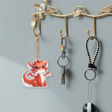 Load image into Gallery viewer, 6 Pcs Double Side Dragon Diamond Art Keyring for Zipper Charm Bag Charms Pendant