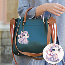 Load image into Gallery viewer, 6 Pcs Double Side Dragon Diamond Art Keyring for Zipper Charm Bag Charms Pendant