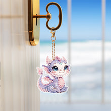 Load image into Gallery viewer, 6 Pcs Double Side Dragon Diamond Art Keyring for Zipper Charm Bag Charms Pendant