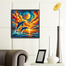 Load image into Gallery viewer, Diamond Painting - Full Round - sunset dolphin (40*40CM)