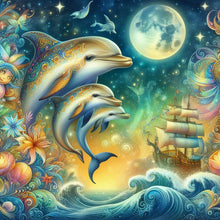 Load image into Gallery viewer, Diamond Painting - Full Round - three dolphins (40*40CM)